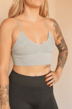 NIKIBIKI Crop Tops LACE EMBROIDERED BRALETTE