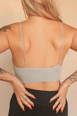 NIKIBIKI Crop Tops LACE EMBROIDERED BRALETTE