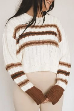 MISS LOVE BRENTWOOD STRIPED SWEATER Tops