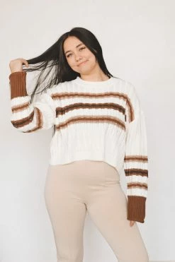 MISS LOVE BRENTWOOD STRIPED SWEATER Tops
