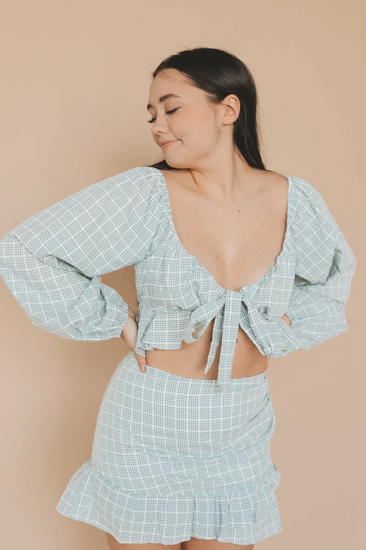 LE LIS CARLY GINGHAM CROP TOP 3 LE LIS CARLY GINGHAM CROP TOP