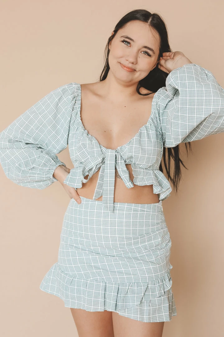LE LIS CARLY GINGHAM CROP TOP 4 LE LIS CARLY GINGHAM CROP TOP
