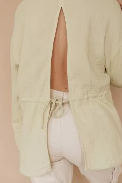 LUSH KEY LIME BUTTON-UP Tops