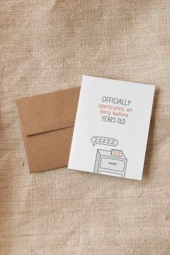 UNBLUSHING EARLY BEDTIME BIRTHDAY CARD