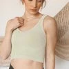 MONO B RIBBED SEAMLESS CROPPED TANK · GREEN