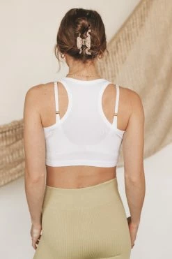 MONO B RIBBED RACERBACK CROPPED TANK
