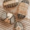 CREATIVE CO OP RATTAN-WRAPPED RIVER STONE DECOR