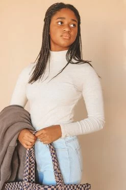 HEART & HIPS Tops LANA MOCK NECK TOP