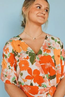 LUSH CLEMENTINE FLORAL WRAP DRESS Dresses + Jumpsuits