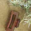 TIEPOLOGY SEMI-TRANSPARENT RECTANGULAR HAIR CLIP · DARK BROWN ACCESSORIES