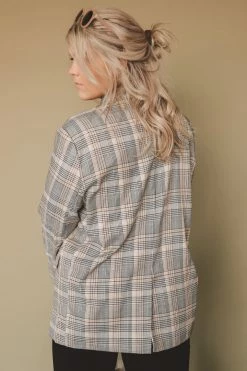 MISS LOVE INGRID PLAID BLAZER Jackets + Button-ups