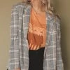 MISS LOVE INGRID PLAID BLAZER Jackets + Button-ups