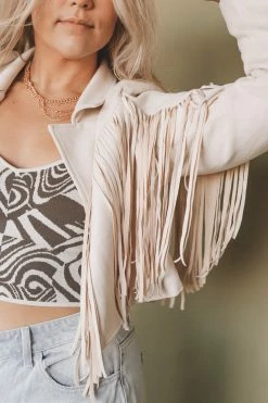 WISTERIA LANE Jackets + Button-ups JAIME FRINGE JACKET
