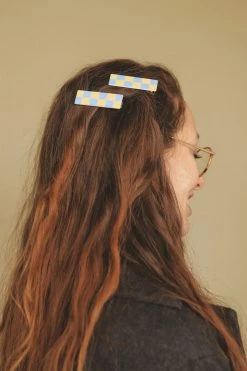 DENIM & DAISY CHECKER BAR HAIR CLIP SET ACCESSORIES