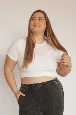 MONO B Tops LENA CROPPED TEE