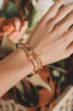 THE LUCKY COLLECTIVE SMILEY BEADED BRACELET SET