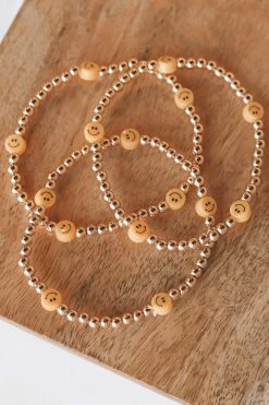 THE LUCKY COLLECTIVE SMILEY BEADED BRACELET SET
