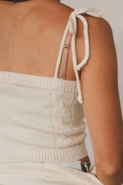 FORE COLLECTION ERIN CROPPED SWEATER TANK Crop Tops