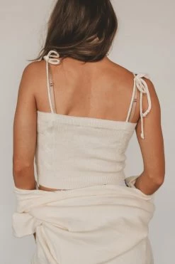 FORE COLLECTION ERIN CROPPED SWEATER TANK Crop Tops