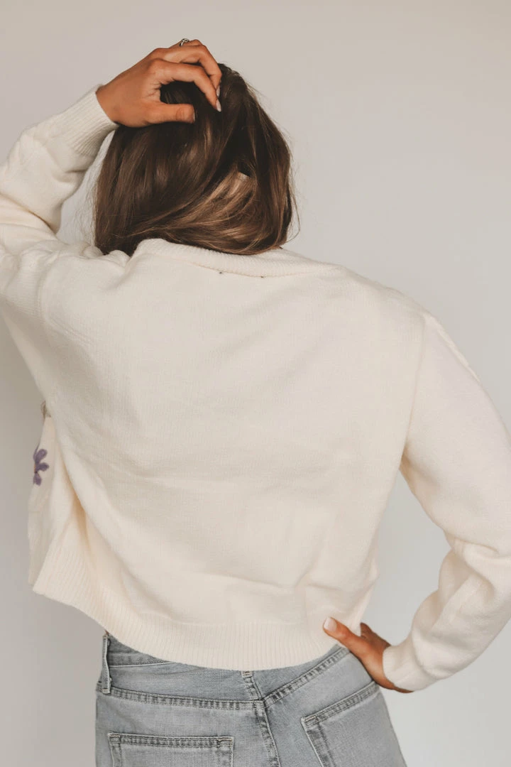 FORE COLLECTION Sweaters ERIN EMBROIDERED CARDIGAN 7 FORE COLLECTION Sweaters ERIN EMBROIDERED CARDIGAN