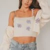 FORE COLLECTION ERIN CROPPED SWEATER TANK Crop Tops