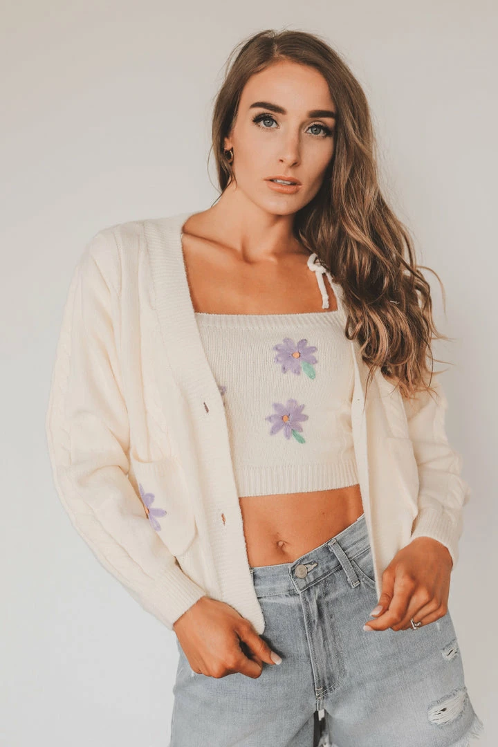 FORE COLLECTION Sweaters ERIN EMBROIDERED CARDIGAN 5 FORE COLLECTION Sweaters ERIN EMBROIDERED CARDIGAN