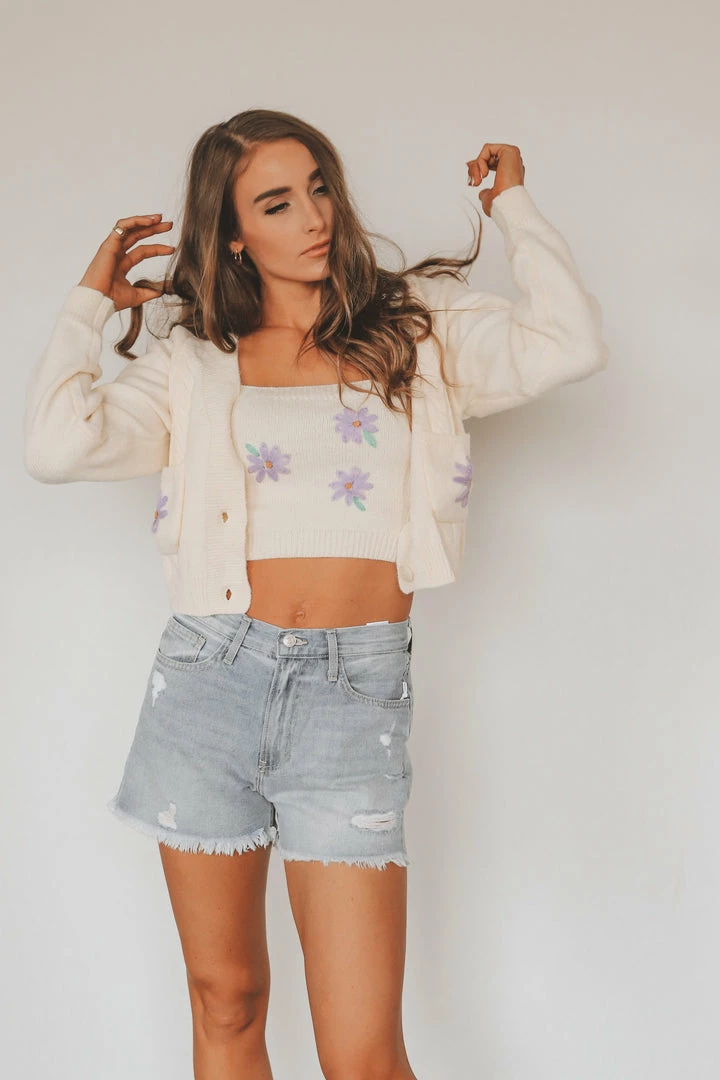 FORE COLLECTION Sweaters ERIN EMBROIDERED CARDIGAN 8 FORE COLLECTION Sweaters ERIN EMBROIDERED CARDIGAN