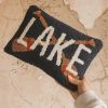 PEKING HANDICRAFT LAKE PADDLES HOOK PILLOW