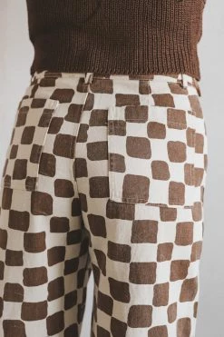 MISS LOVE ELEANOR CHECKER PRINT PANTS Bottoms