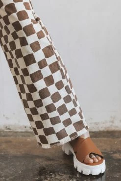 MISS LOVE ELEANOR CHECKER PRINT PANTS Bottoms