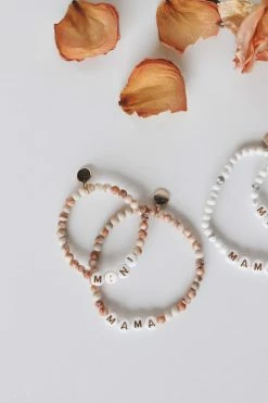 THE LUCKY COLLECTIVE STONE MAMA + MINI BEADED BRACELET SET