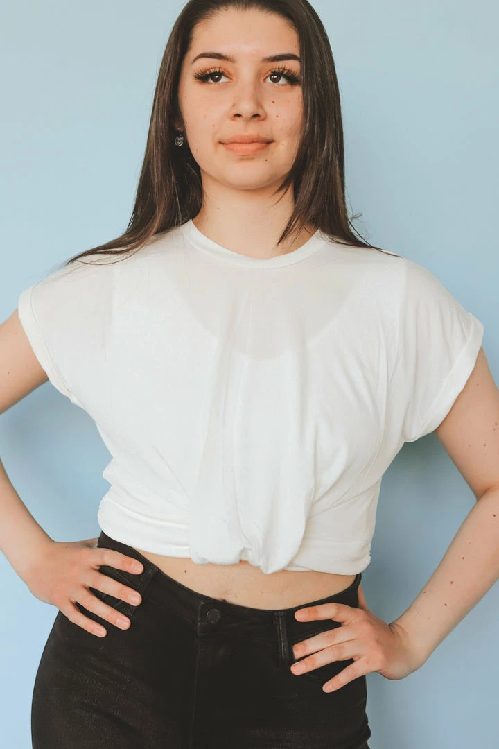 LUSH Tops TAYSHIA TWIST-FRONT TEE 9 LUSH Tops TAYSHIA TWIST-FRONT TEE