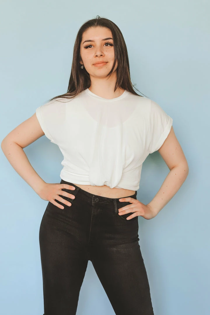 LUSH Tops TAYSHIA TWIST-FRONT TEE 4 LUSH Tops TAYSHIA TWIST-FRONT TEE