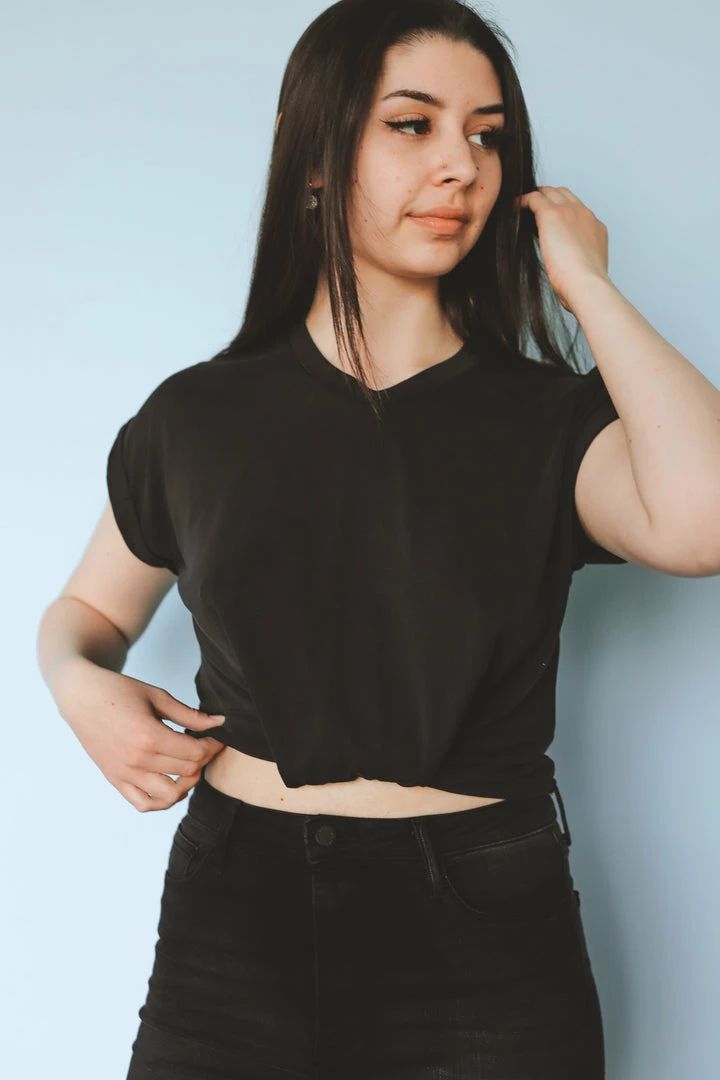 LUSH Tops TAYSHIA TWIST-FRONT TEE 3 LUSH Tops TAYSHIA TWIST-FRONT TEE