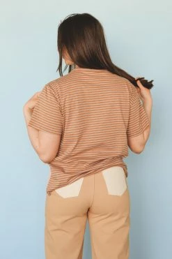 WISHLIST REDWOOD STRIPED POCKET TEE Tops