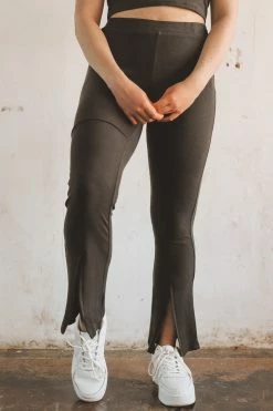 LISTICLE Bottoms PAULINA SPLIT HEM PANTS