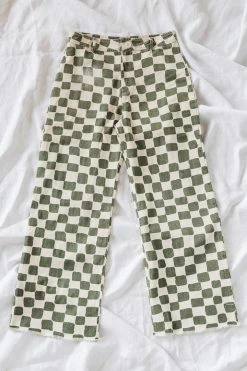 MISS LOVE ELEANOR CHECKER PRINT PANTS Bottoms