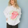 LIVYLU ROLLING STONES NEON PUFF VINTAGE SWEATSHIRT