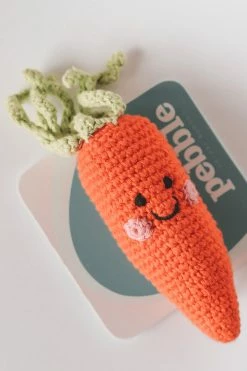 PEBBLE CROCHET FRIENDLY CARROT RATTLE