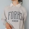 KITTSONA CUSTOM CLOTHING Crewneck Sweatshirts FORKS CLASSIC PULLOVER