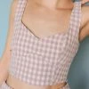 BLUE BLUSH Crop Tops EMBERLYN GINGHAM TOP