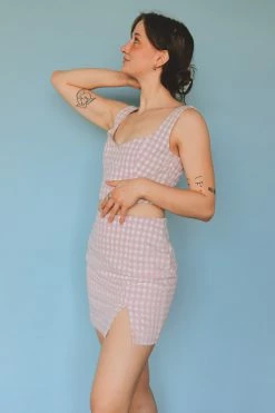 BLUE BLUSH Bottoms EMBERLYN GINGHAM SKIRT