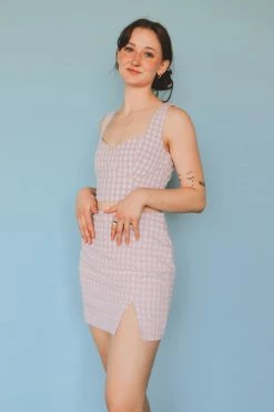 BLUE BLUSH Crop Tops EMBERLYN GINGHAM TOP