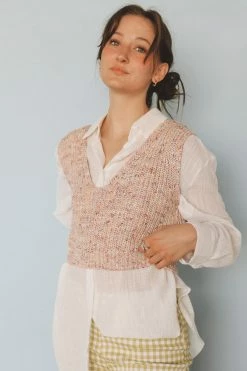 BLUE BLUSH APRIL SWEATER VEST Tops