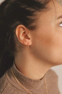 FAME ACCESSORIES 14K MINI CHAIN LINK EARRINGS