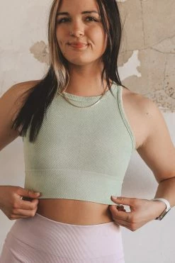 NIKIBIKI VINTAGE CHEVRON HIGHNECK CROP TOP