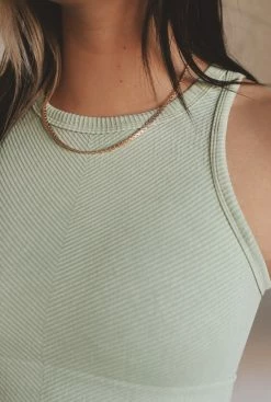 NIKIBIKI VINTAGE CHEVRON HIGHNECK CROP TOP