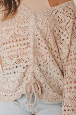 LISTICLE MAYA CROCHET KNIT SWEATER
