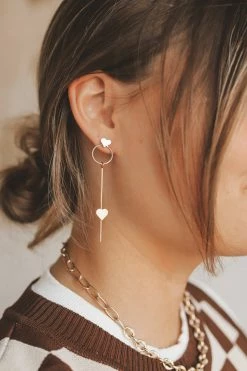 ETE ROSE HEART + RING DROP EARRINGS