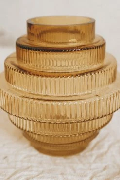 BLOOMINGVILLE FLUTED GLASS TIERED VASE Home